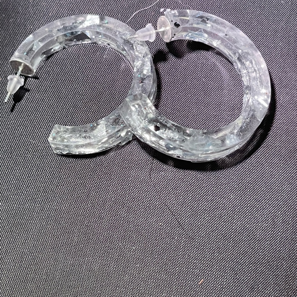 Acrylic hoop earrings